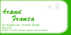 arpad franta business card