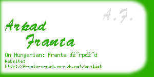 arpad franta business card